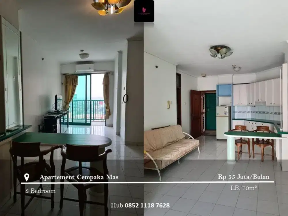 Disewakan Apartement Cempaka Mas 3BR Full Furnished