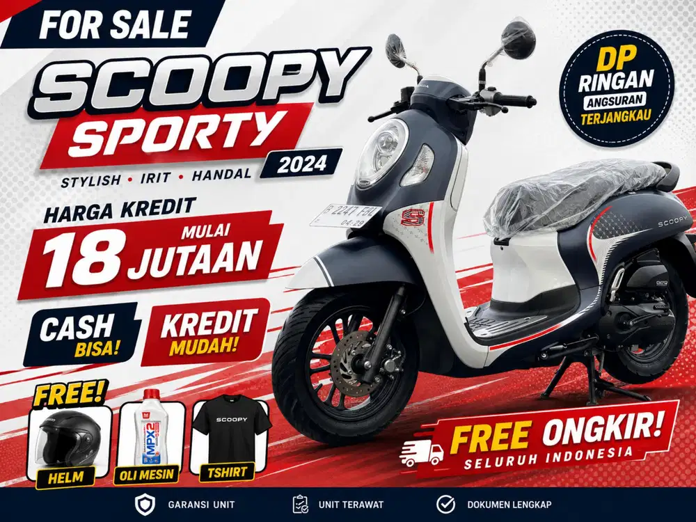 [ISTIMEWA] SCOOPY SPORTY 2024 KM BARU 3 RIBUAN