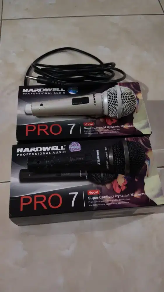 Mic kabel hardwell pro 7 sepasang+kabel 4meter