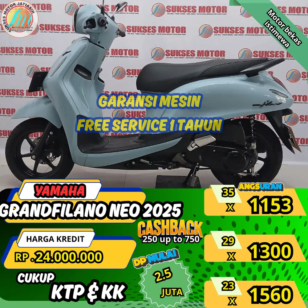 YAMAHA FILANO NEO 2025 DP&ANGSURAN TERMURAHSYRT KTP&KK(SUKSESMOTOR).