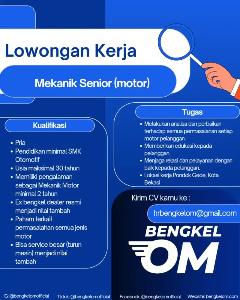 Lowongan Mekanik Motor