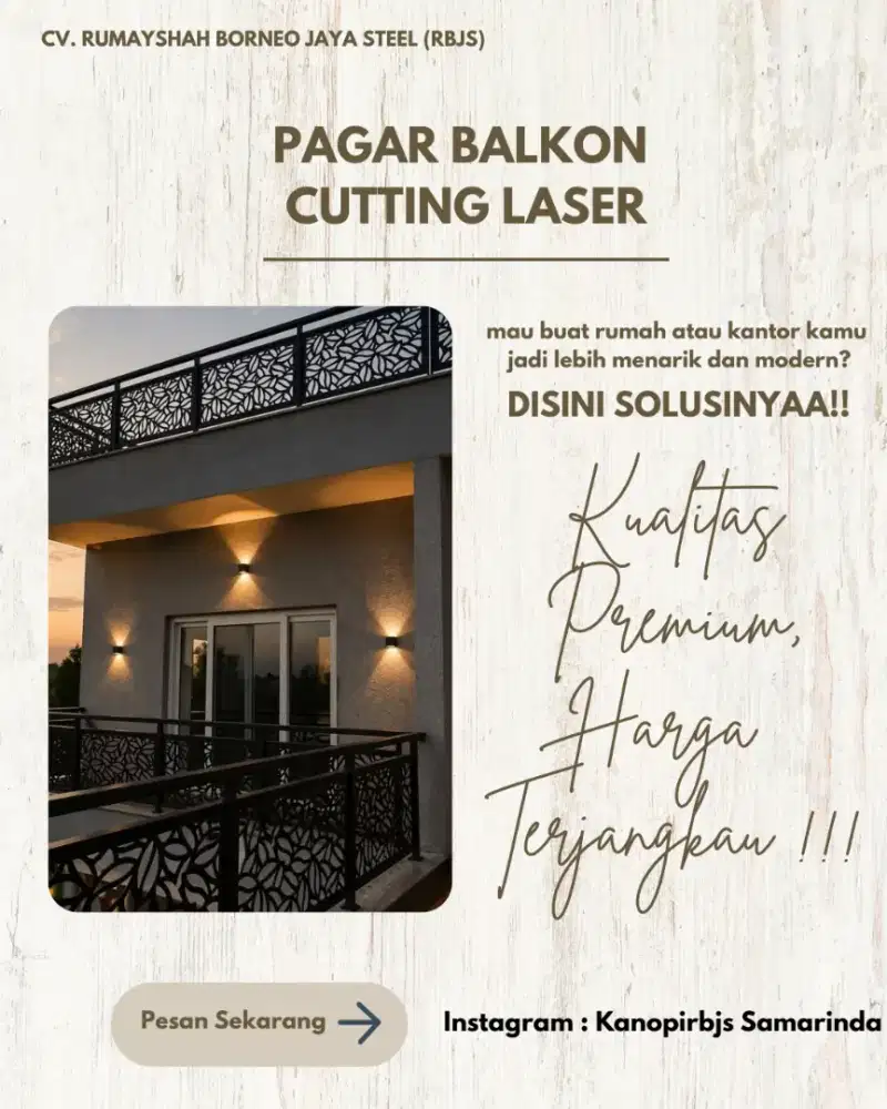 Pagar Balkon Elegan - Nikmati Senja di Balkon Dengan Rasa Aman
