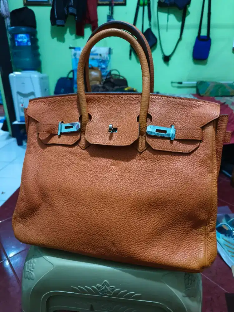 Tas Hermes Birkin Orange Murah Kulit Asli Kondisi Second Minus
