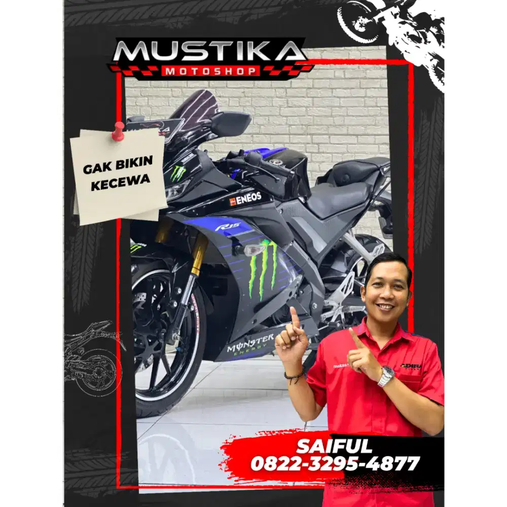 Odo 11rb Mulus!!Yamaha R15 V3 2019 Monster Energy Plat Jatim-Mustika