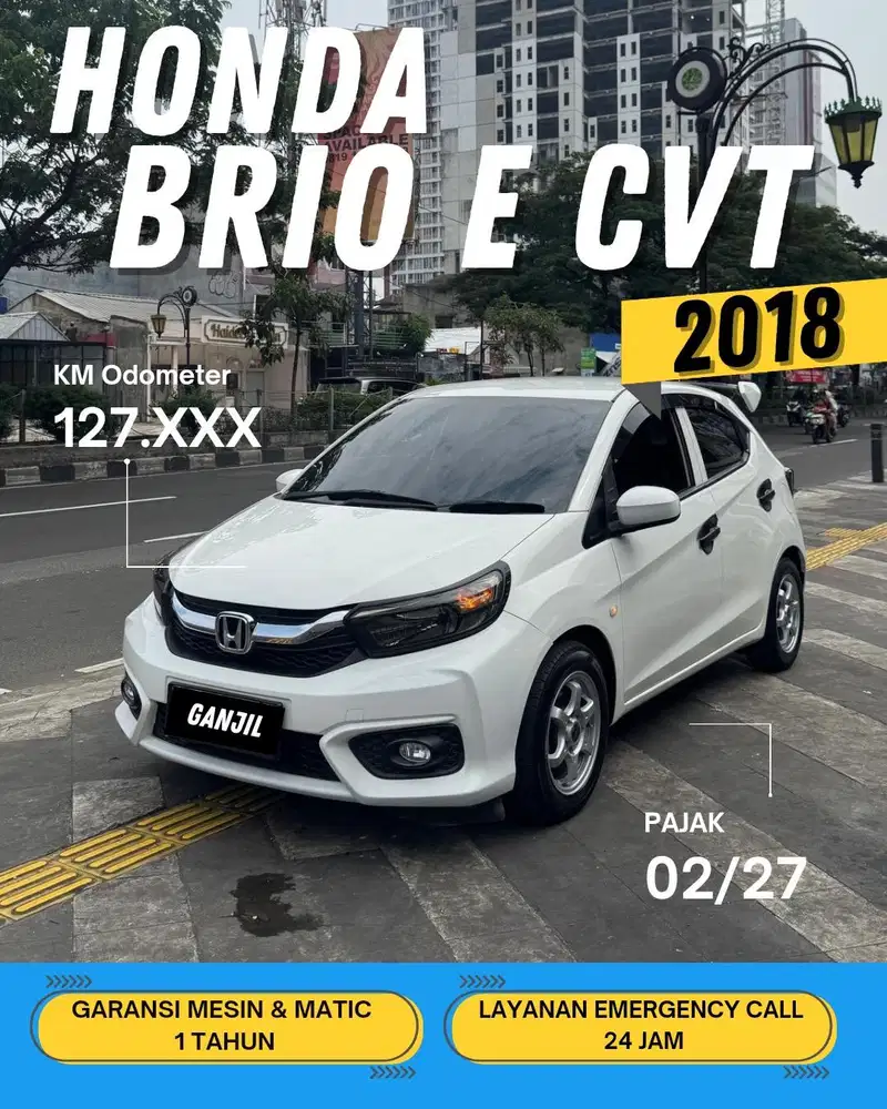 HONDA BRIO E SATYA 2018 CVT MATIC GENAP