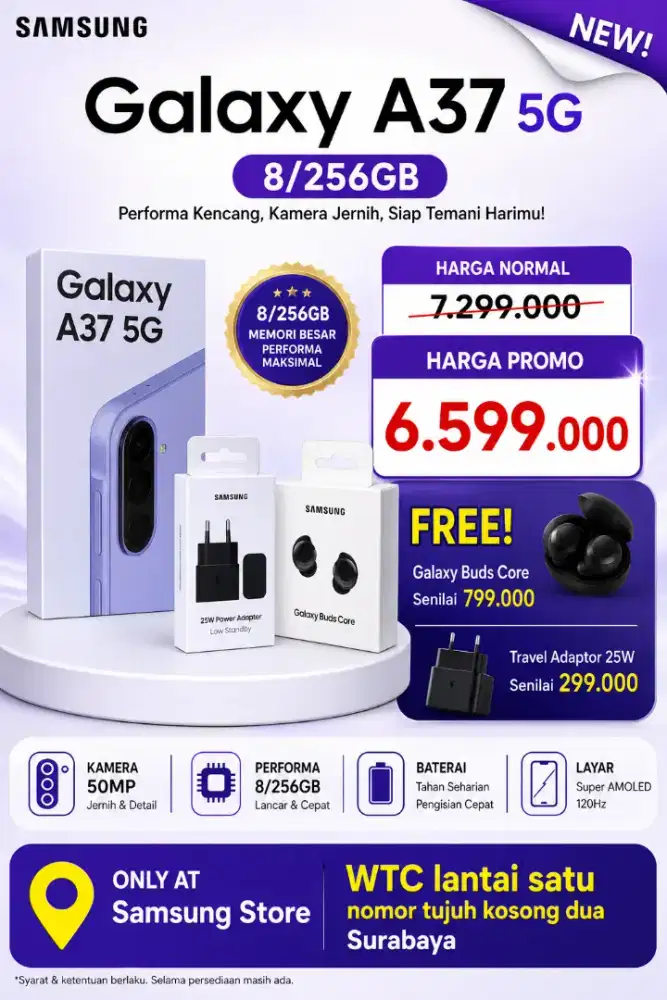 Samsung Galaxy A37 8/256 cicilan mudah syarat Ktp saja
