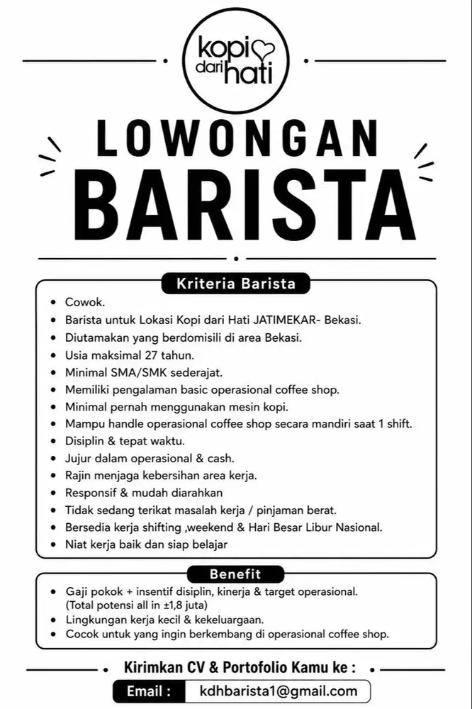 Lowongan Barista