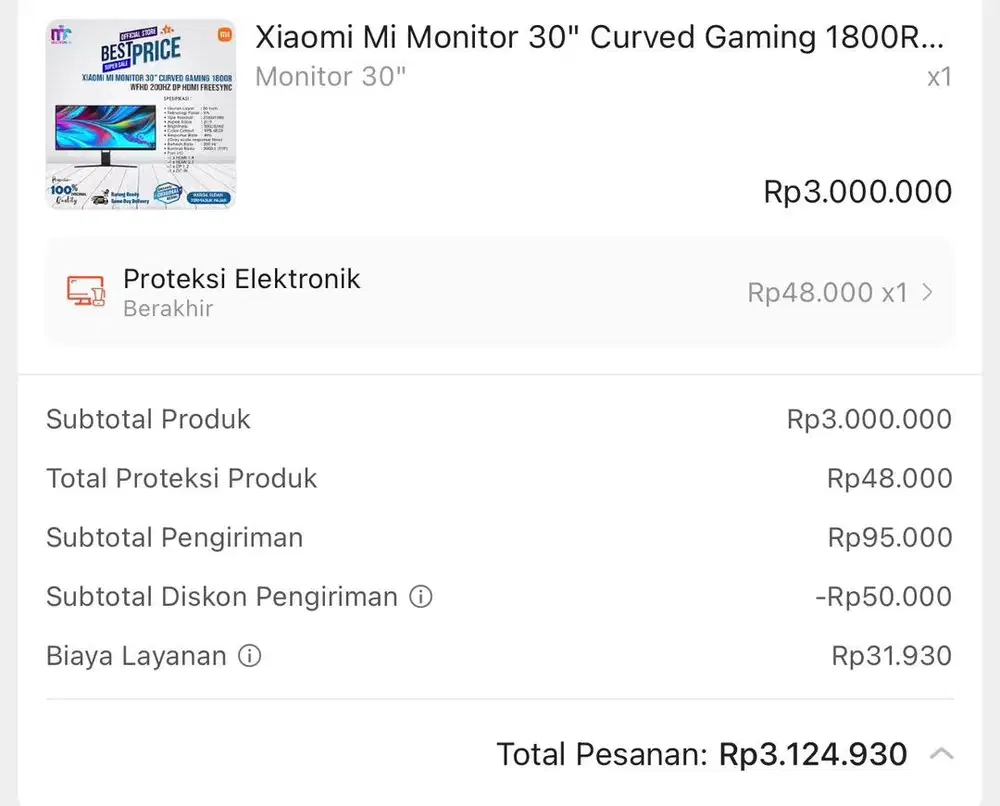 Xiaomi Mi Monitor 30 Curved Gaming 1800R WFHD 200Hz DP HDMI FreeSync