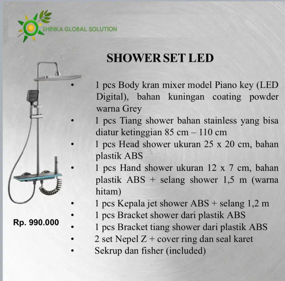 SHOWER SET LED MURAH