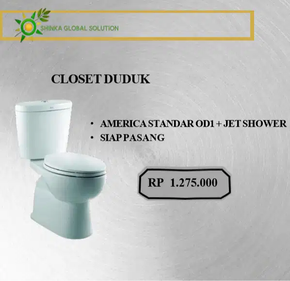CLOSET DUDUK AMARICAN STANDAR OD1 TERMURAH + JET SHOWER