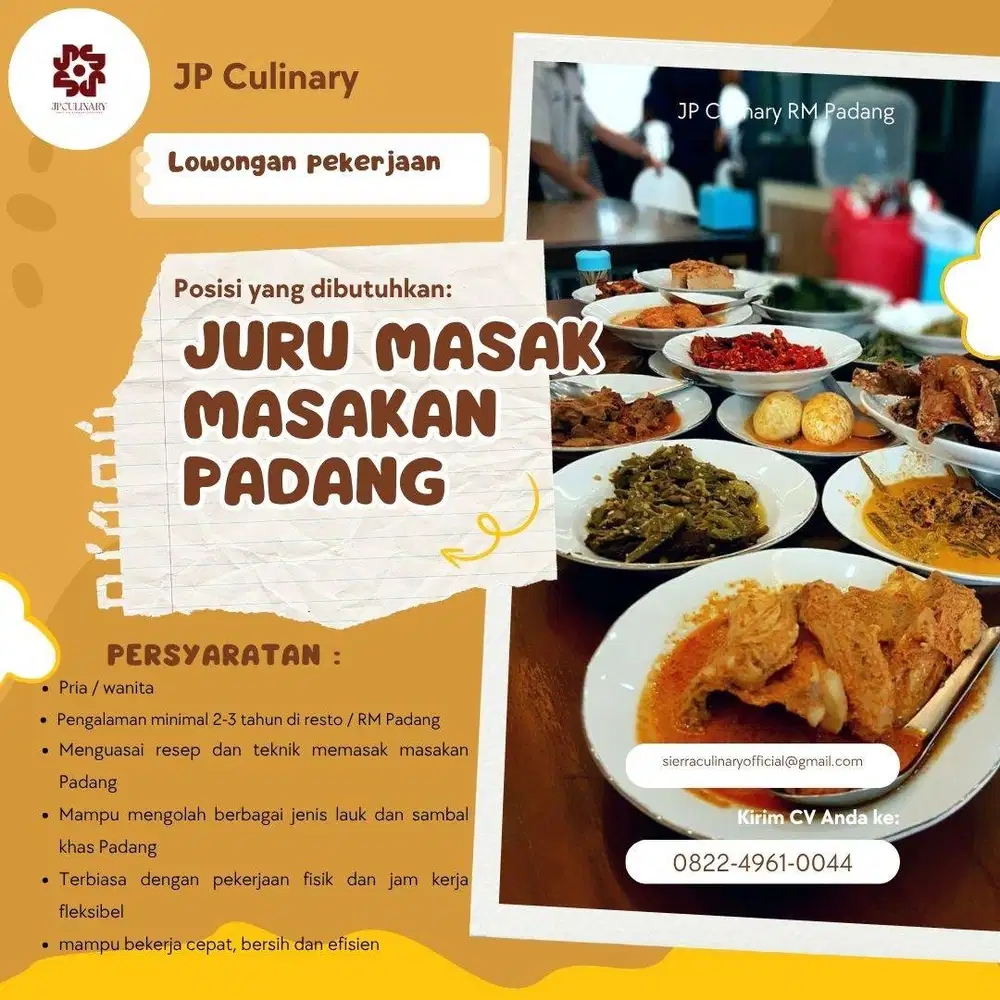 Loker Juru masak masakan Padang