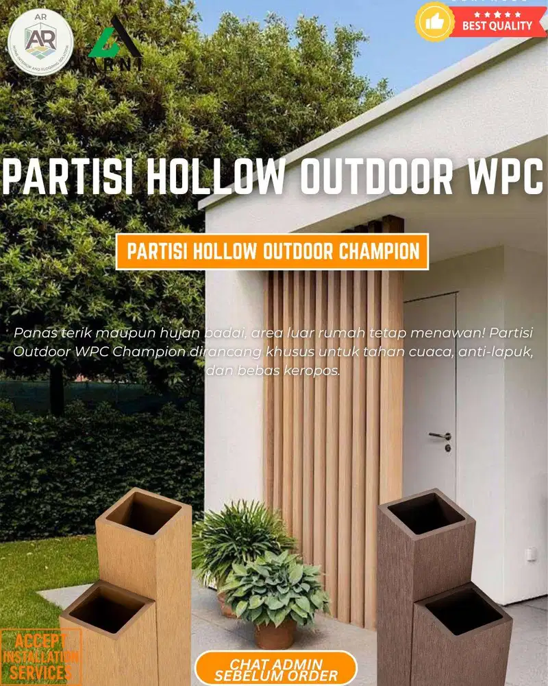 Partisi Hollow Outdoor WPC Champion | Kisi Kisi Fasad Rumah, Kantor, D