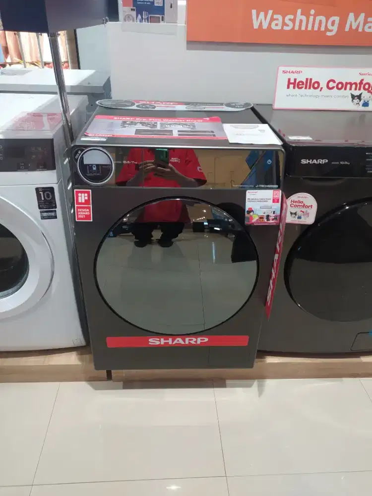 Mesin cuci Sharp wash mach ES-FL1410DPX 10.5KG