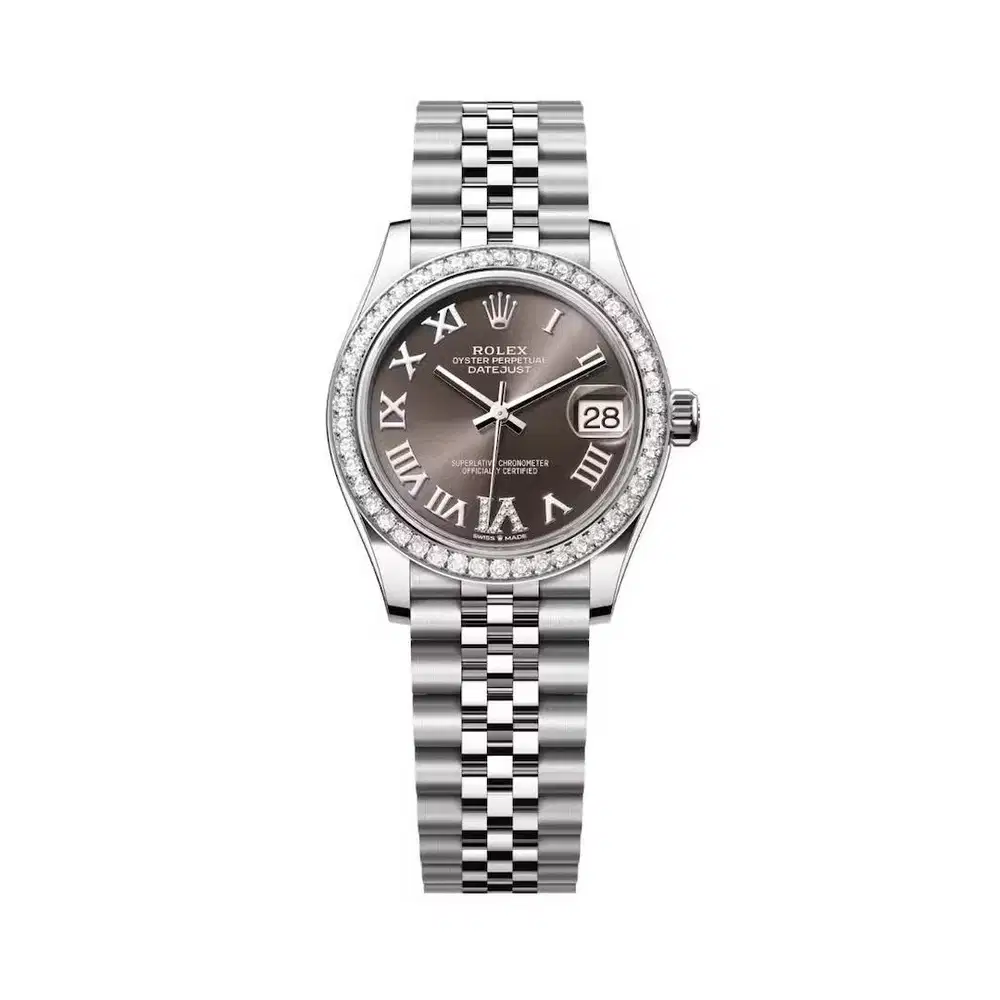 Rolex Datejust Lady 31m, Diamond Bezel, VI Diamond Index Rhodium