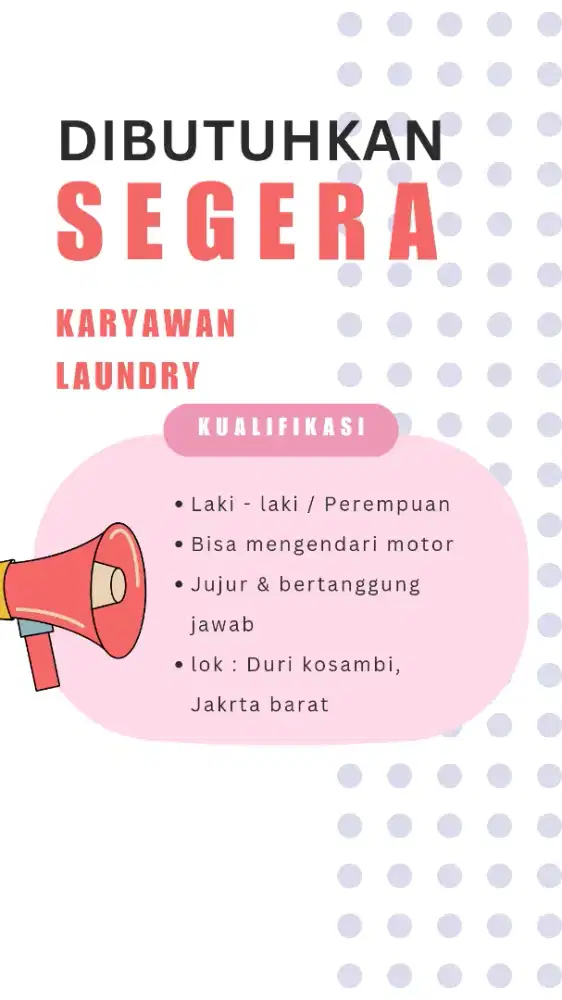 LOWONGAN KERJA LAUNDRY