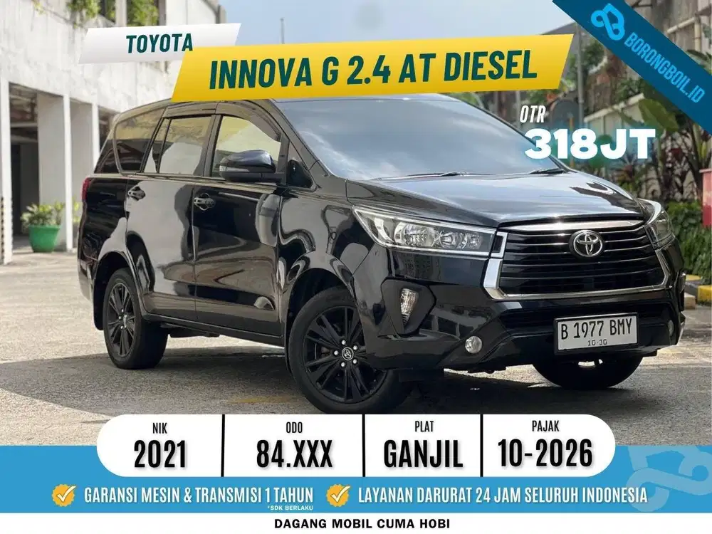 KIJANG INNOVA G DIESEL 2.4 AT 2021 HITAM LOW KM ISTIMEWA