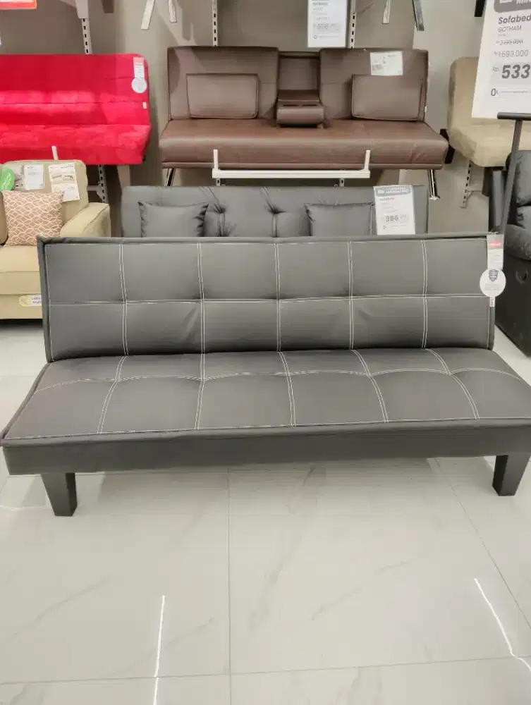 Sofa Bed Gotham Kulit - Hitam