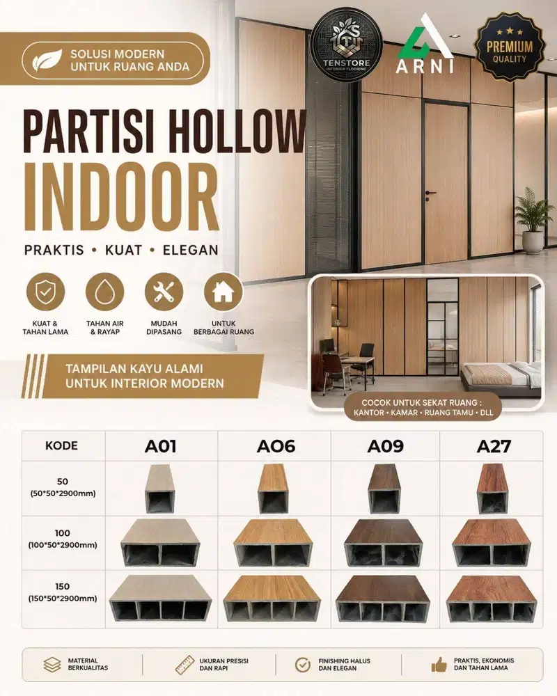 Partisi Hollow Indoor Echo | Kisi Kisi Pembatas Ruangan | Panjang 2,9