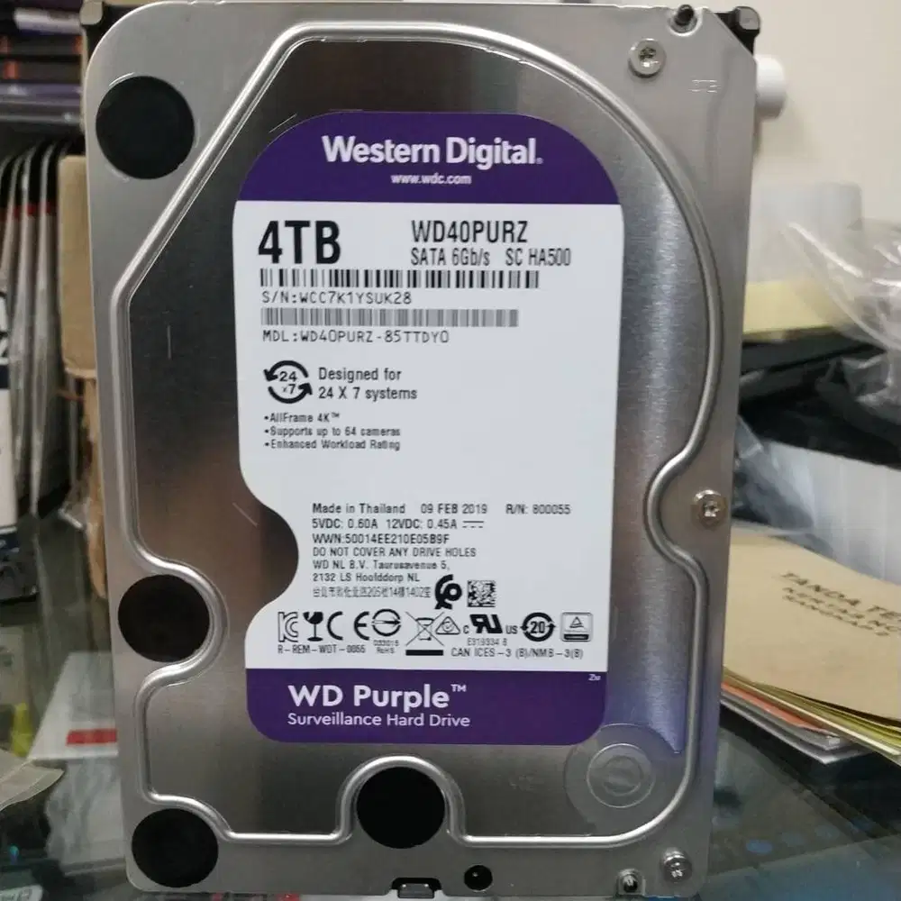 Harddisk WDC 4TB Purple 3,5