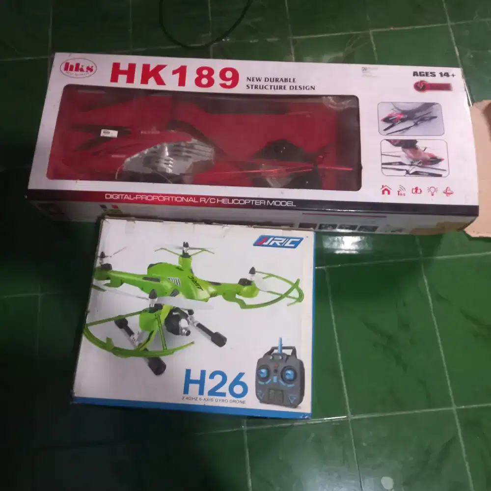 DIJUAL Drone JJRC H26 & Helikopter HKS HK189 Besar (Kondisi Minus)