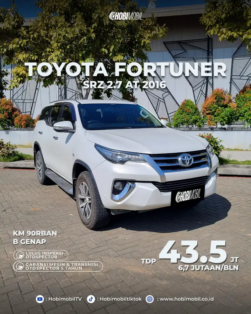 Toyota Fortuner 2.7 srz bensin at 2016 garansi mesin transmisi 5th