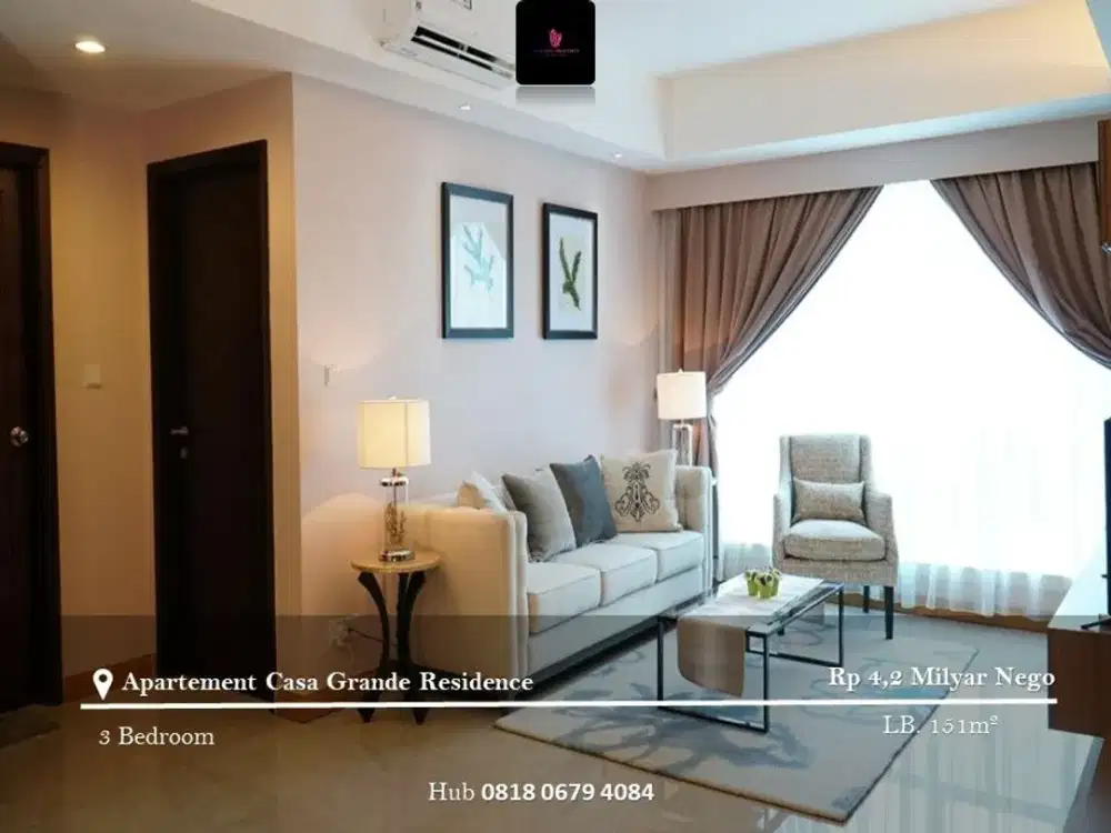 Dijual Apartement Casa Grande Residence 3BR Full Furnished