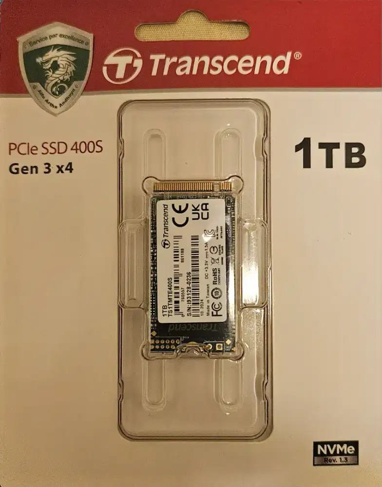 Transcend PCIe SSD 400S Gen 3 2242