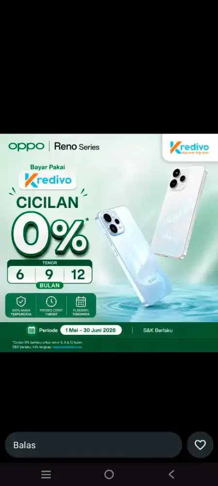 promo oppo bebas 2x cicilan 0%