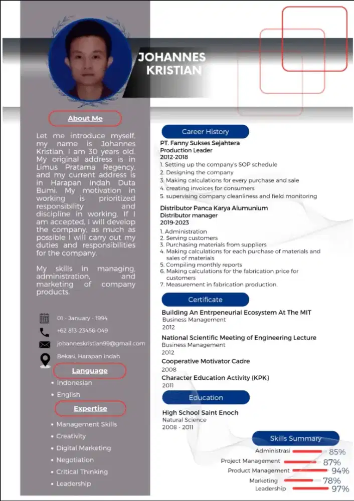 Finding a job to advance the company