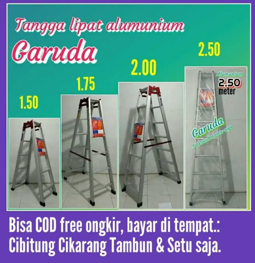 Tangga lipat almunium GARUDA 1.75 Mtr