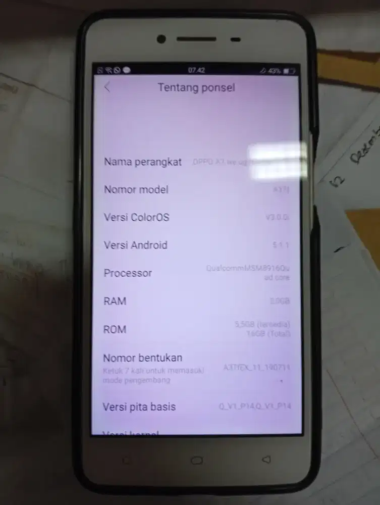 Hp Oppo a37f ram 2gb Rom 16gb