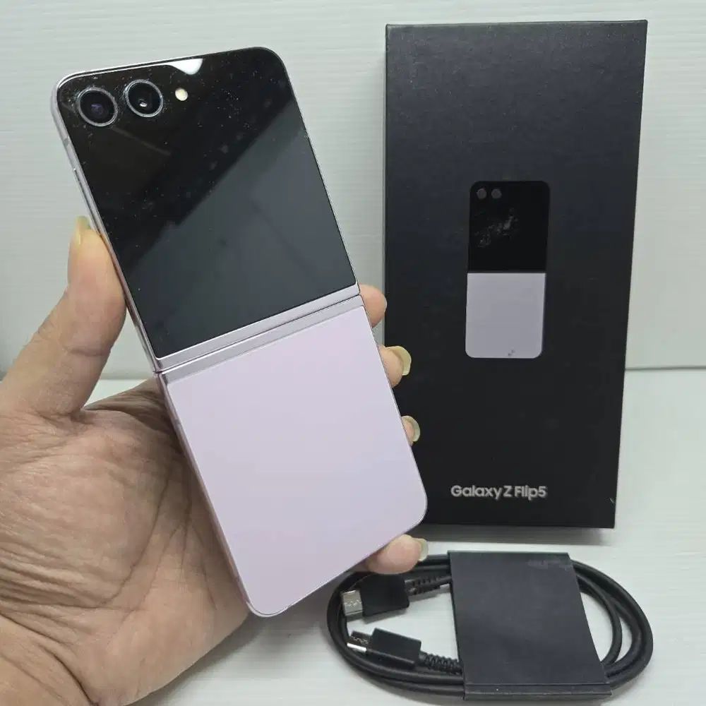 LIKE NEW MULUS SAMSUNG GALAXY Z FLIP 5 5G 8/512  LAVENDER  RESMI SEIN