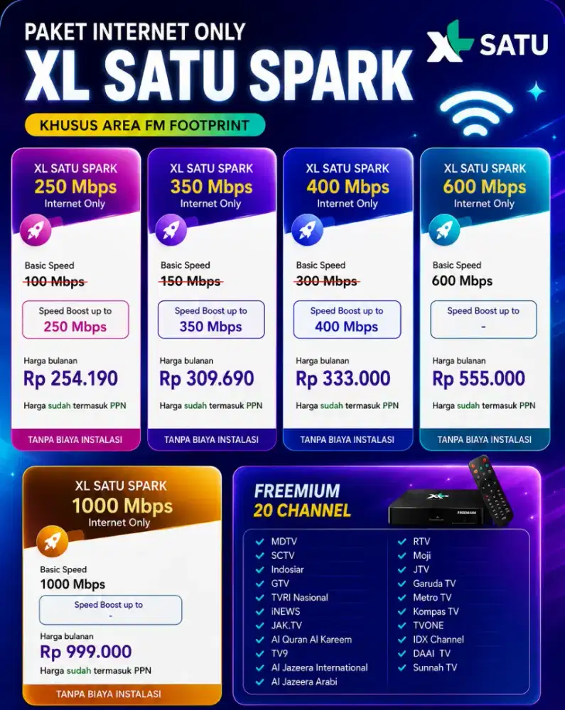 Internet XL Satu + Tv Channel