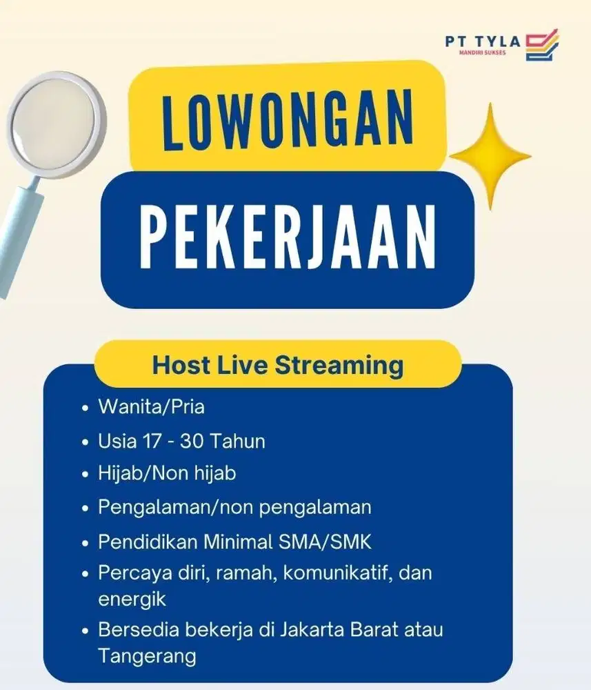 LOWONGAN KERJA HOST LIVE