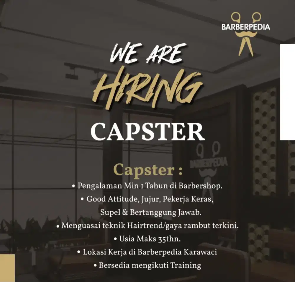 Dibutuhkan barberman / capster