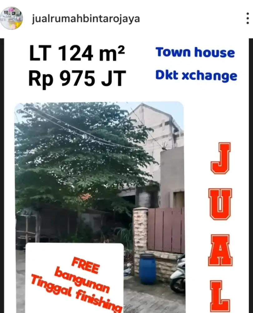 Jual cepat kavling tanah murah cluster free bangunan dkt bxc bintaro