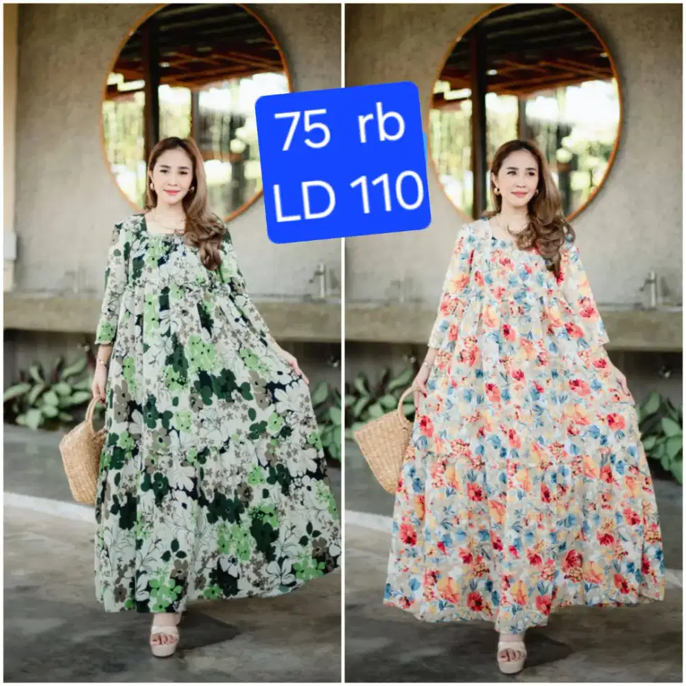 Dress motif bunga