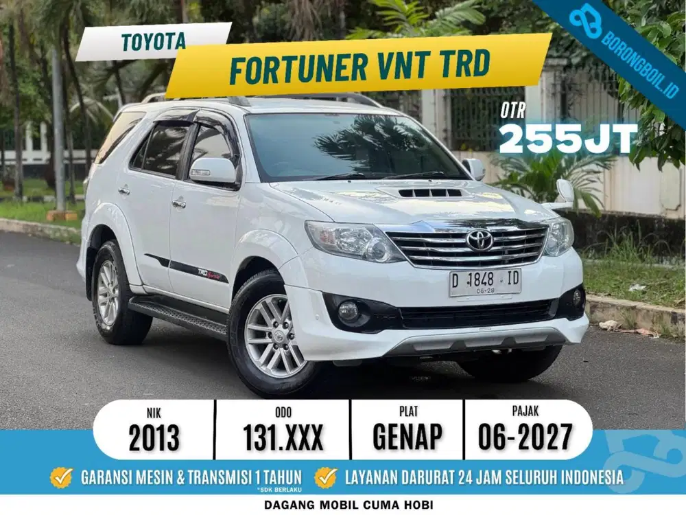 SIAP PAKAI! FORTUNER VNT TRD 2013 PUTIH