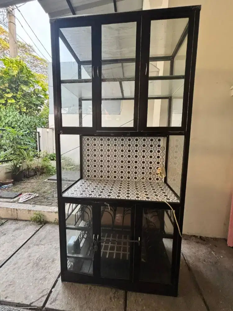 DIJUAL RAK PIRING ALUMUNIUM KACA