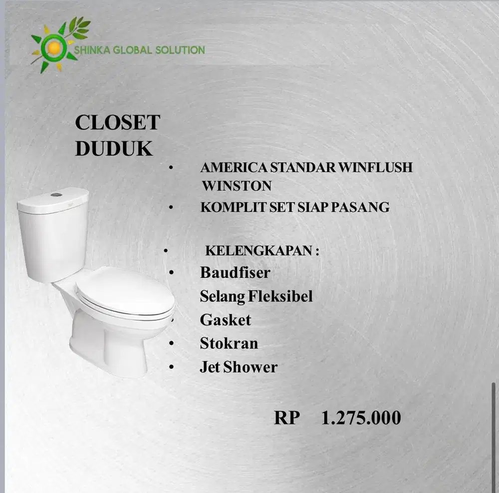 CLOSET DUDUK CUCI GUDANG AMERICAN STANDART WINFLUSH