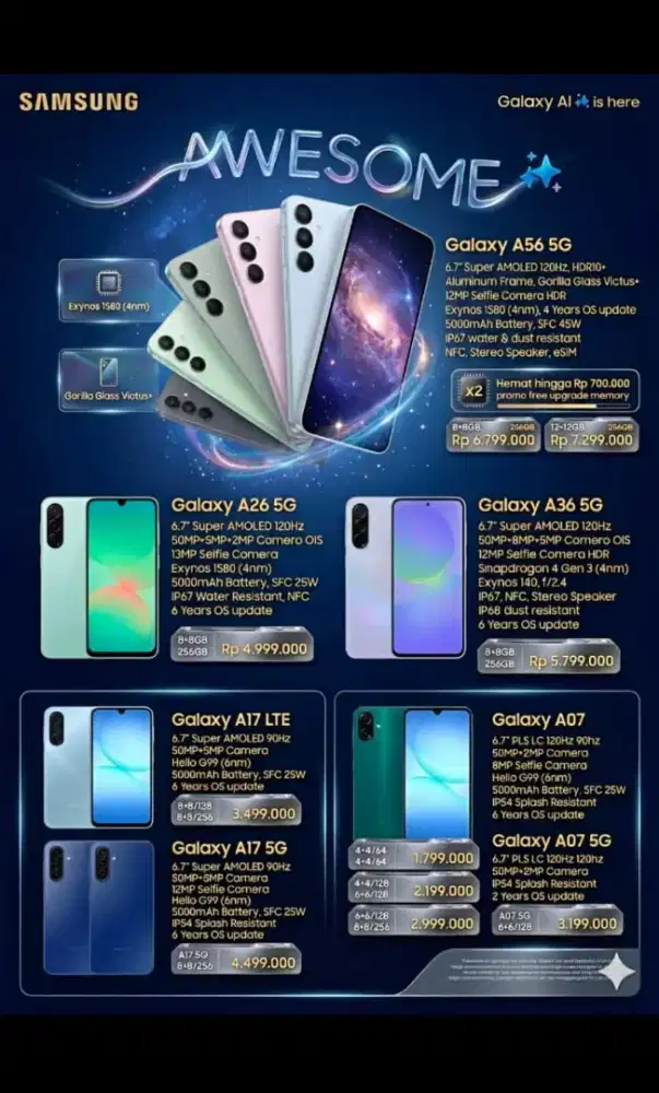 SANSUNG GALAXY A SERIES