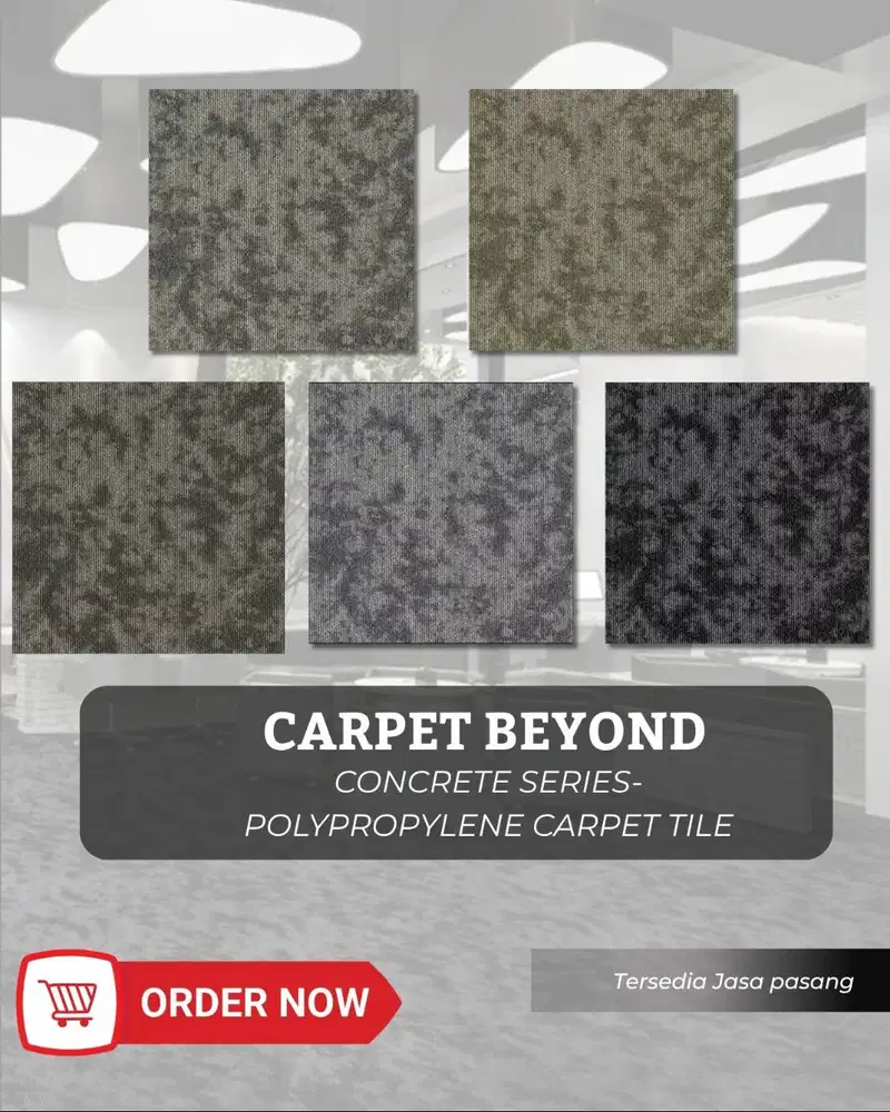 Karpet Tile Beyond Concrete Series Polypropylene 50x50cm Karpet Kantor