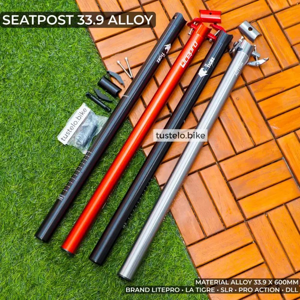 Seatpost Sepeda Lipat 33.9 Alloy 600mm Seli Folding Bike Seat Post