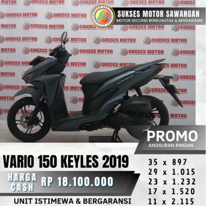 HONDA VARIO 150 KEYLES TH 2019 MULUS BISA CASH KREDIT BERGARANSI