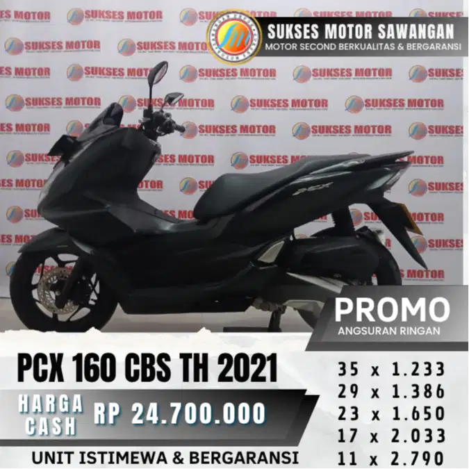 HONDA PCX 160 CBS TH 2021 HITAM MULUS BISA CASH KREDIT BERGARANSI