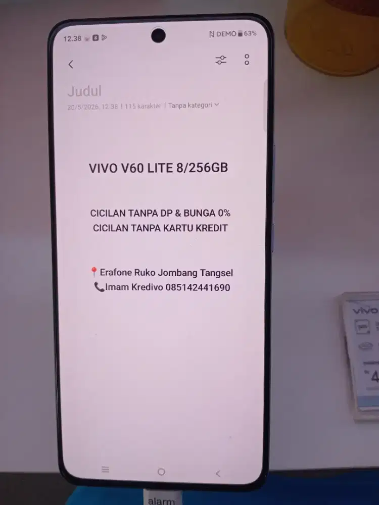 VIVO V60 LITE 8/256 GB CICILAN TANPA DP