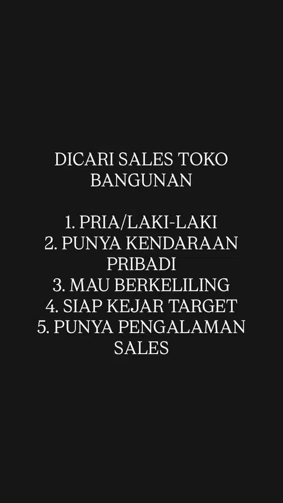 LOWONGAN SALES KELILING