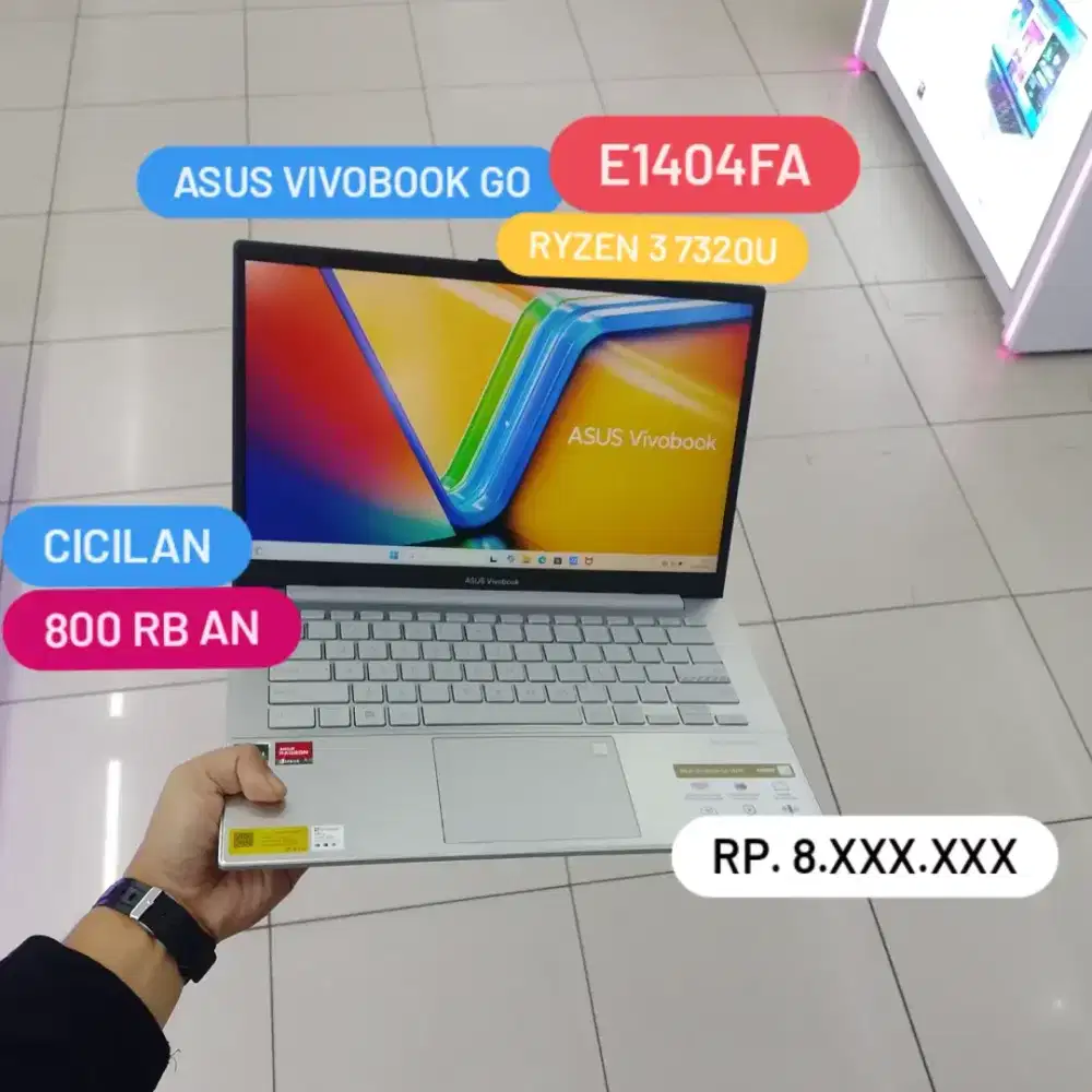 Laptop Asus Vivobook Go Ryzen 3 7320 Ram 8 GB SSD 512 GB Cash / Kredit