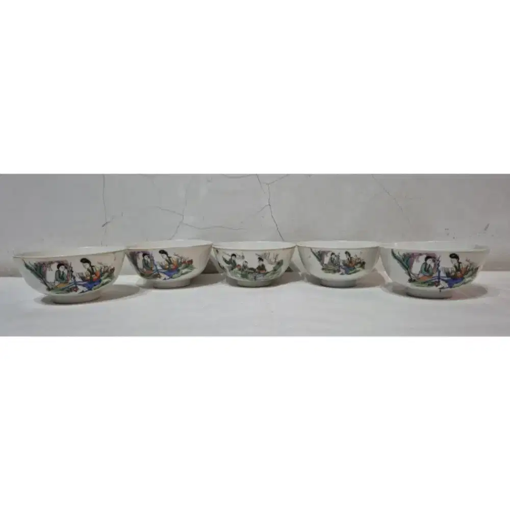 paket mangkuk keramik cina motif nyonya antik