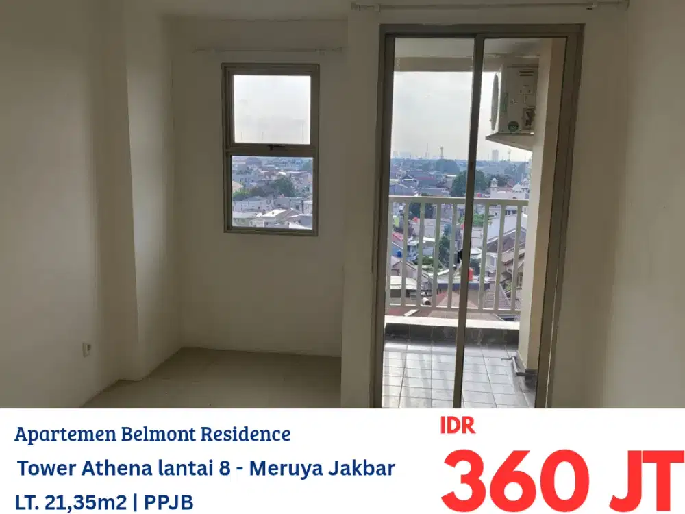 HFN0238 apartemen Belmont Residence tower Athena lantai 8 studio unfurnish Meruya Jakarta Barat